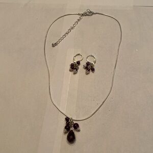 Elegant Purple and Silver Jewelry Set